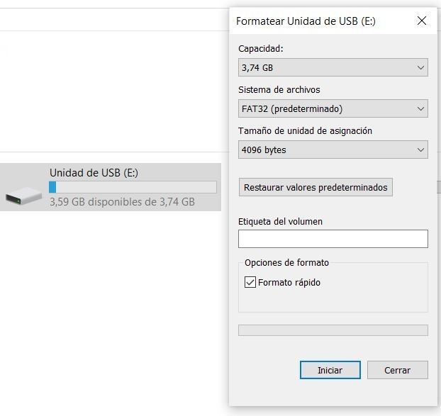 Formato USB